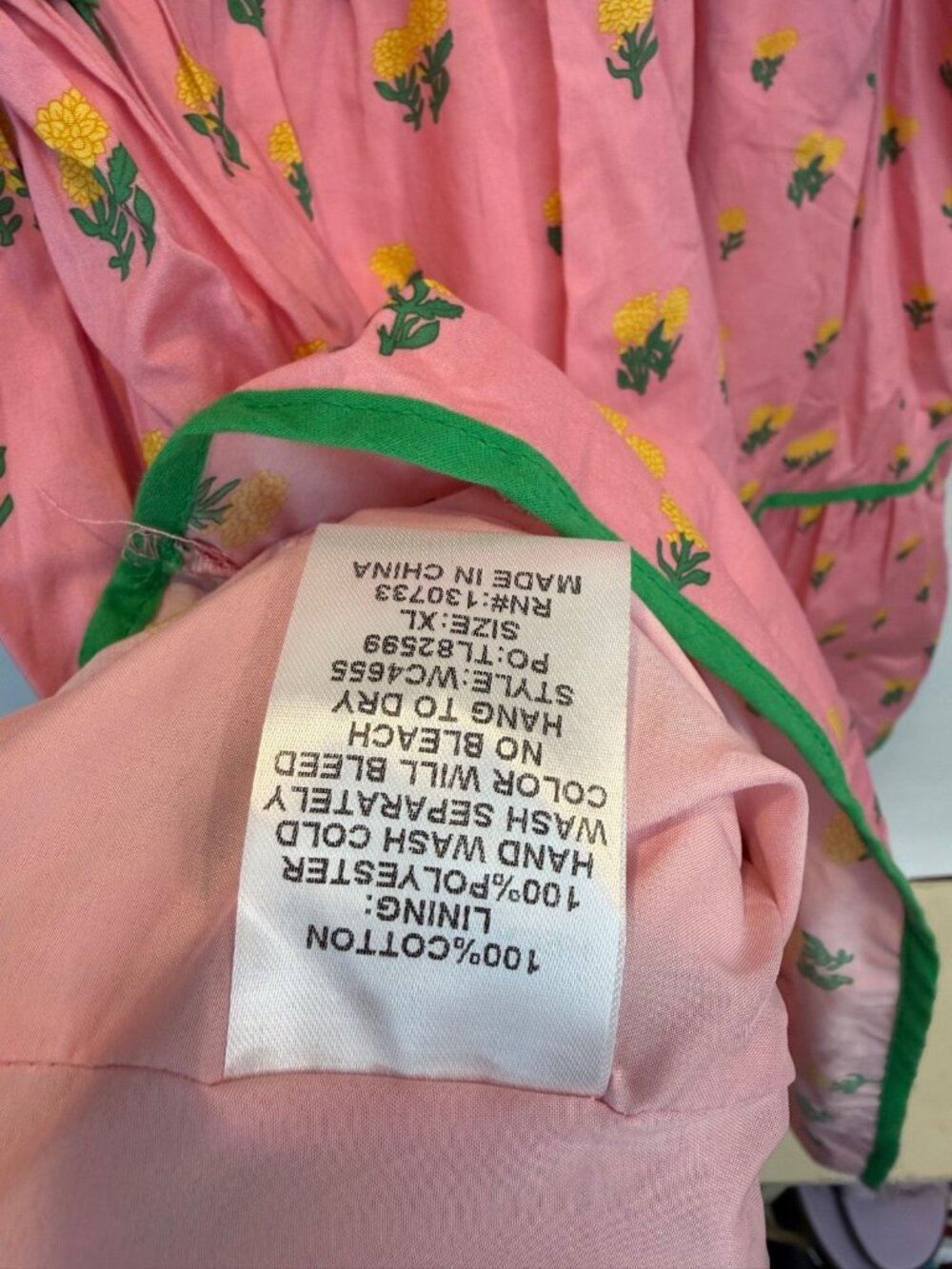 Umgee Women's Pink Floral Tiered Babydoll Dress Short Sleeve Mini Length Size XL - Picture 6 of 6